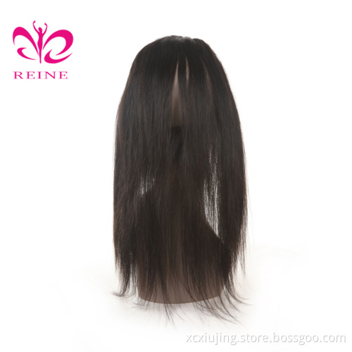 REINE no tangle no shed indian silky natural straight hair 360 transparent full free parting swiss lace frontal closure